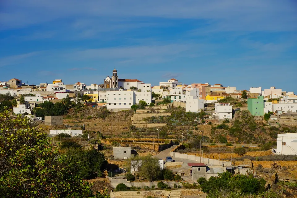 Udsigt over Arico og de terrasserede skråninger i det sydlige Tenerife